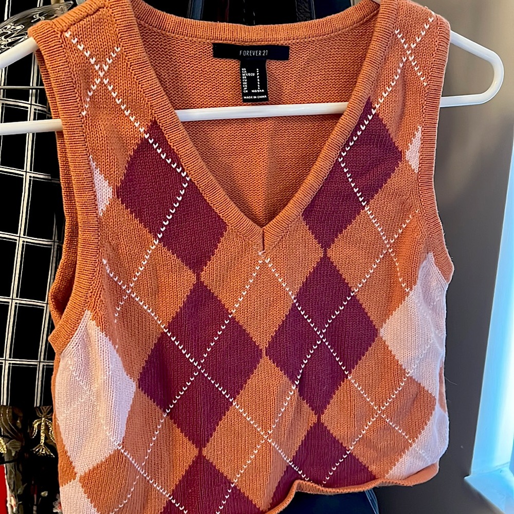 Forever 21 multi colored sweater vest
